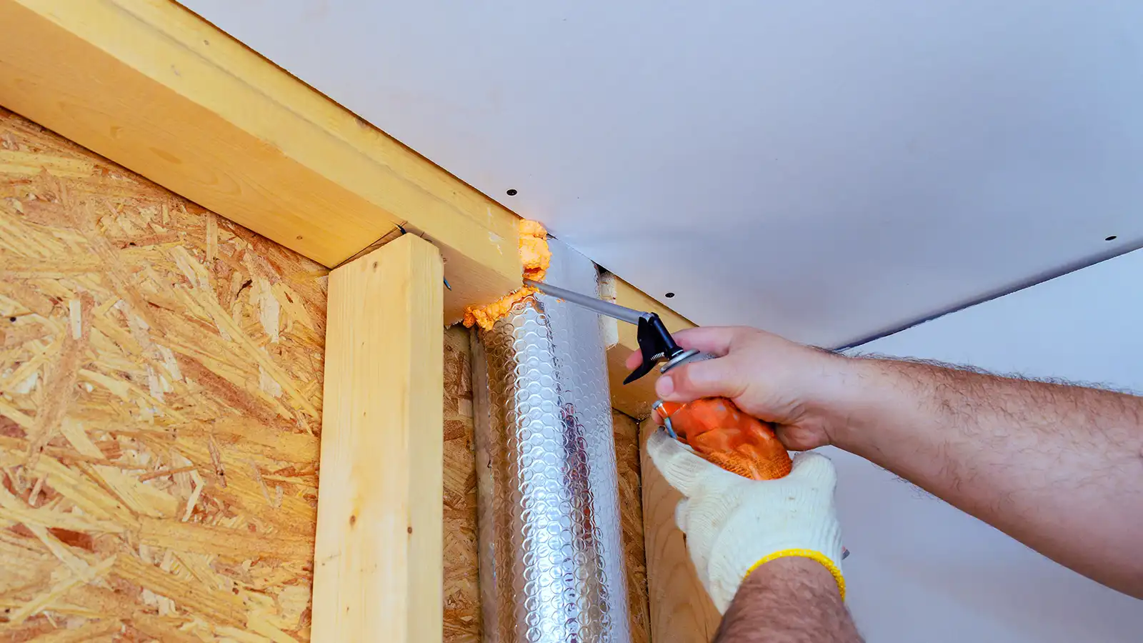 Air sealing and spray foam insulation work by True North Insulation