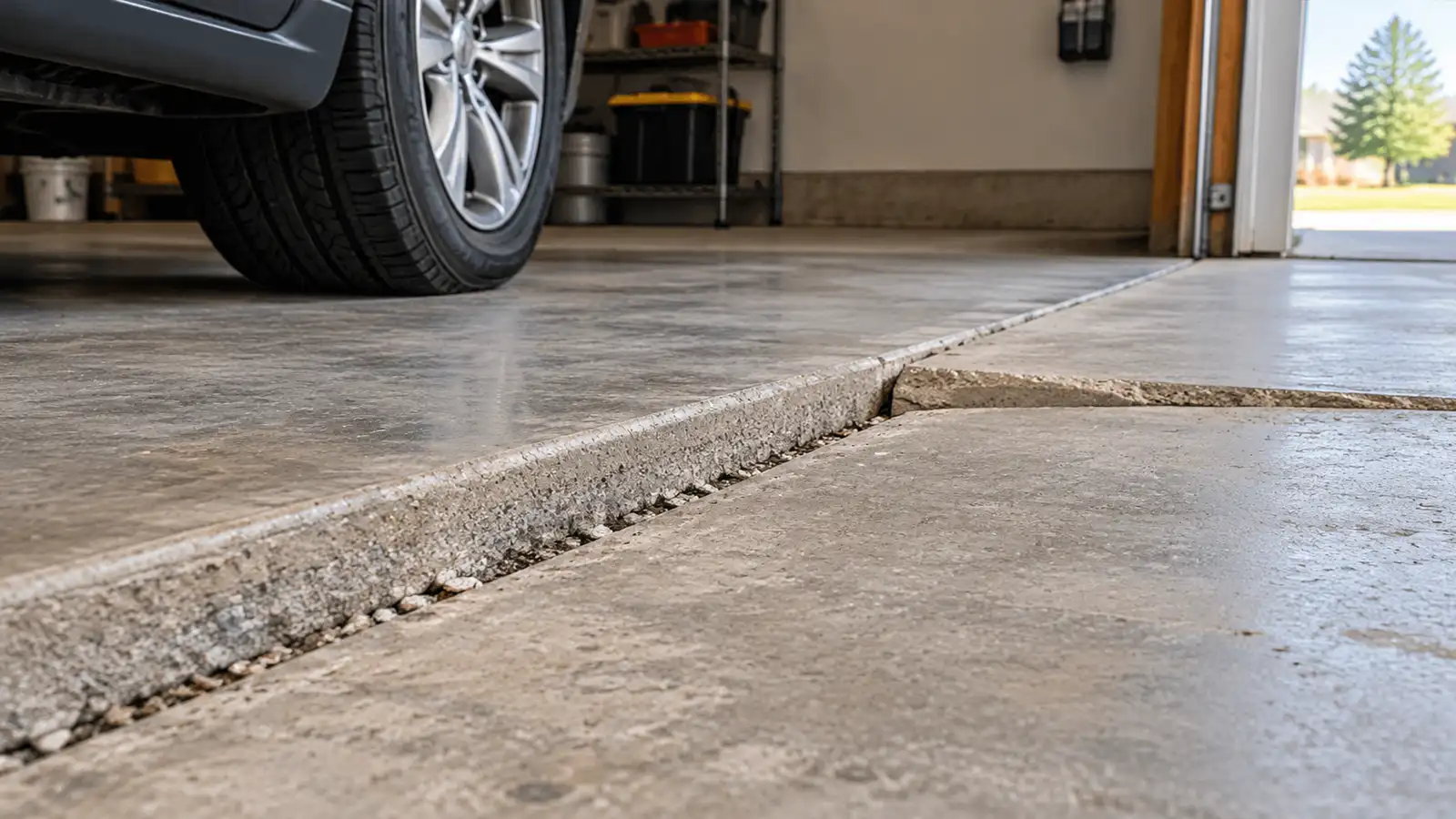 Sunken concrete repair and polyurethane foam lifting by True North in the Flathead Valley