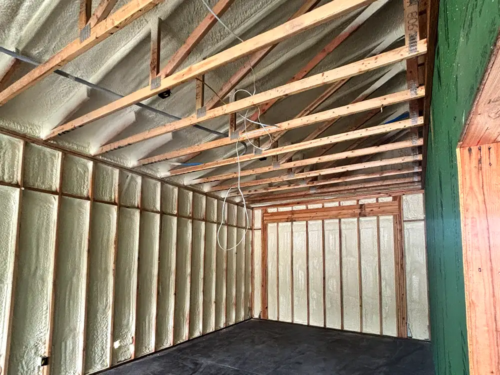 Example of insulation installation in a residential building